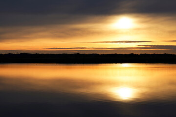 Orange light of  sunset  