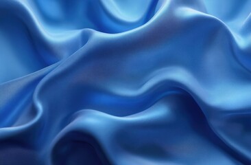 Obraz premium An elegant blue silk texture scene, a piece of blue silk fabric with flowing folds and delicate texture