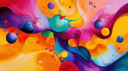 Vibrant abstract art exhibition modern digital creative expression