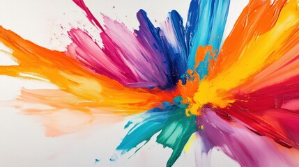 Vibrant paint splashes abstract art colorful expression studio space close-up creativity unleashed