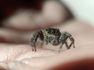 Jumping Spider on a Hand