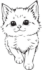 Cute kitten. Hand drawn vector illustration