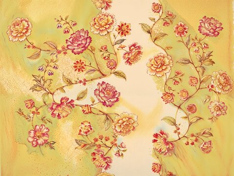 brite colour floral allover design for diztal printing
