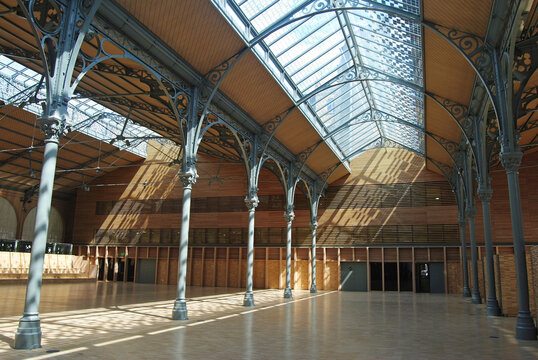 Paris, France &ndash; July 4, 2014. Interior view of old covered market Marche du Temple (Carreau du Temple) in Paris.