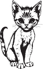 Cute kitten. Hand drawn vector illustration