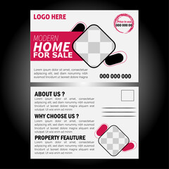 Elegant real estate postcard Simple Korean food restaurant postcard  Travel and tourism postcard template design