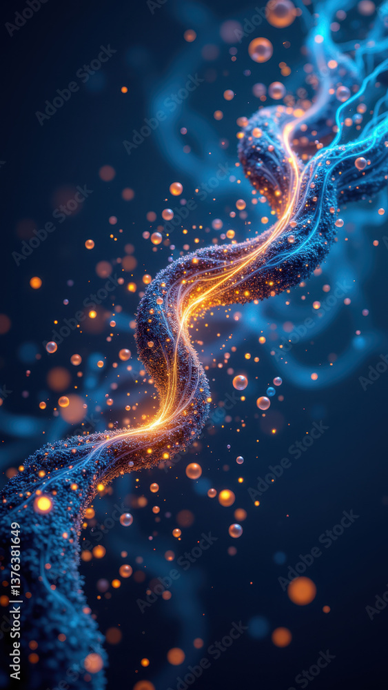 Aufkleber a stunning visual representation of the protein structure of glp-1 with a dynamic, swirling design h