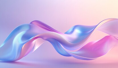 Naklejka premium Abstract Wavy Fabric Flowing with Soft Purple and Blue Light