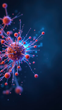 A close-up image of a GLP1 molecule with fluorescent highlights.