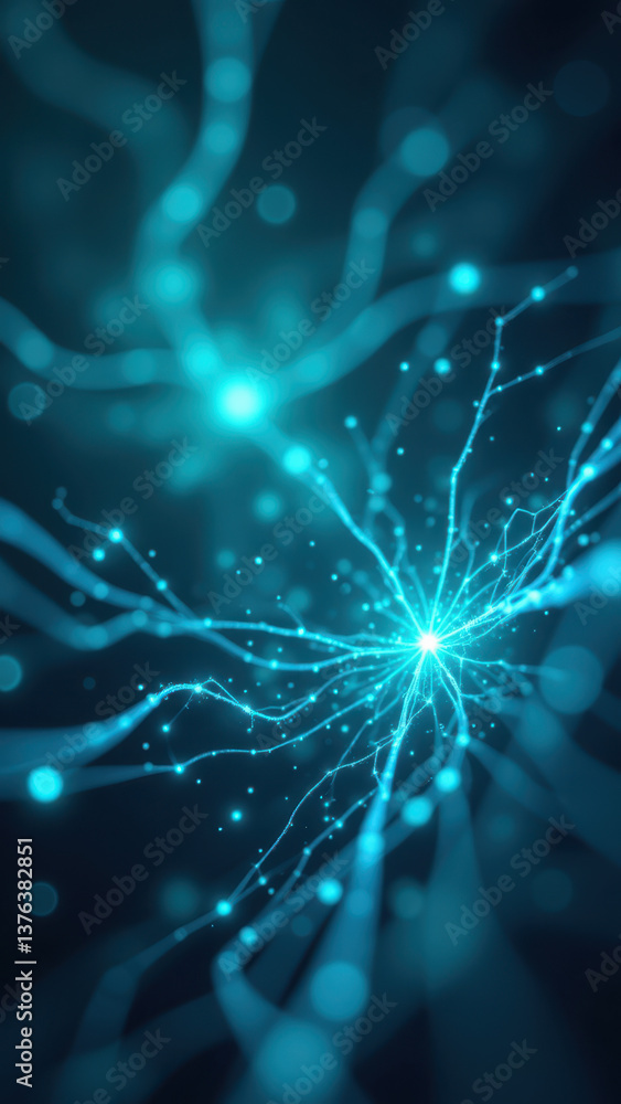 Aufkleber a visual representation of glp1 with digital brain-like circuitry.