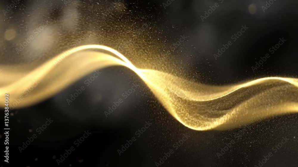 Poster elegant shimmering gold wave background with particles flowing in a mesmerizing abstract pattern, cr