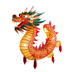 Dragon-shaped lantern for Dragon Boat Festival isolated on white background