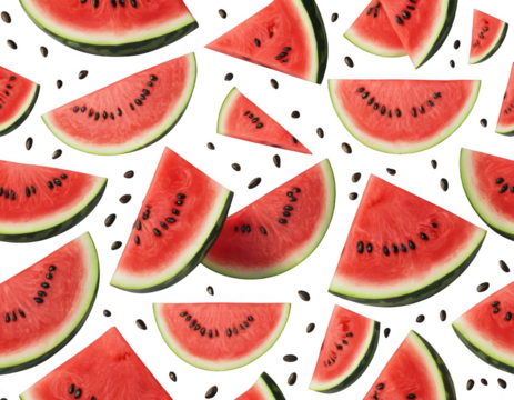 watermelon seamless pattern on transparent background png	