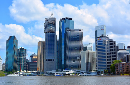 Brisbane, Queensland, Australia &ndash; March 10, 2015. Modern buildings in downtown Brisbane, QLD. 
