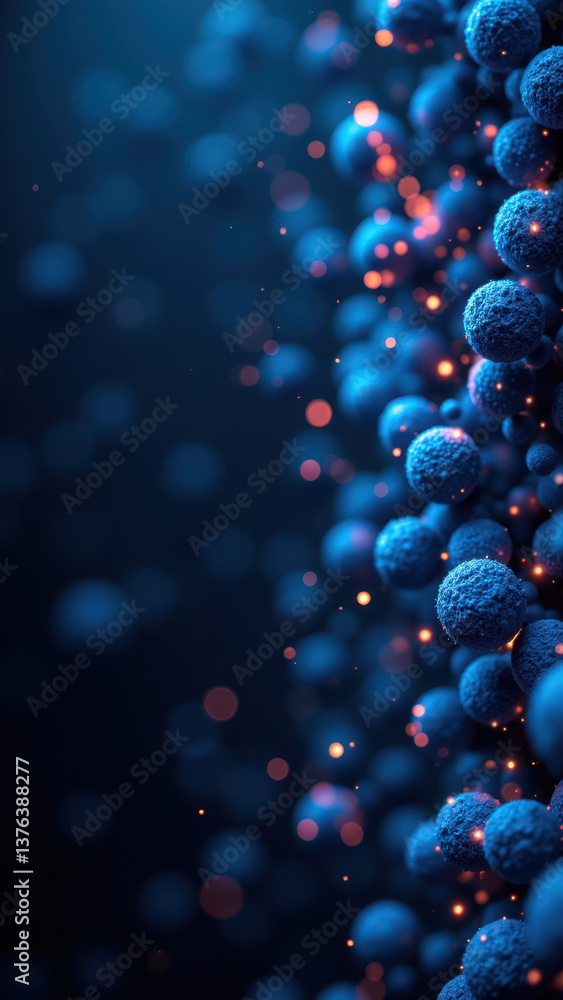 Aufkleber a microscopic view of a cluster of cells with glowing particles, emphasizing the potential of glp-1 