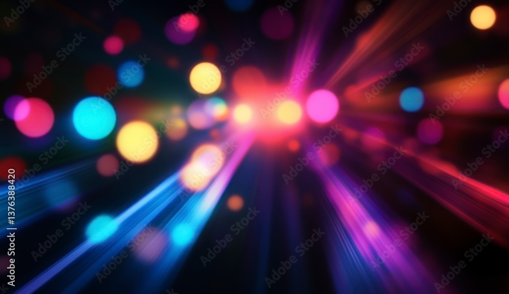 Aufkleber abstract colorful lights background with bokeh and light rays