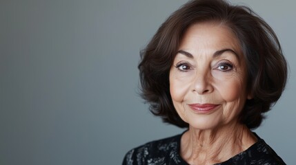 Obraz premium Concave Bob for an Azian older woman over 70 years old