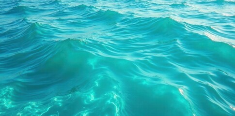 Obraz premium Calm turquoise ocean surface with gentle waves and foamy ripples , sea, ocean