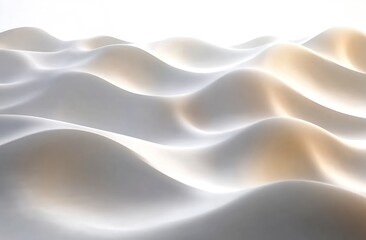 Obraz premium An abstract white wavy surface with soft curves and undulations, pure white background