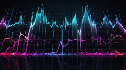 Dynamic sound wave visualization in vibrant colors against a dark background.