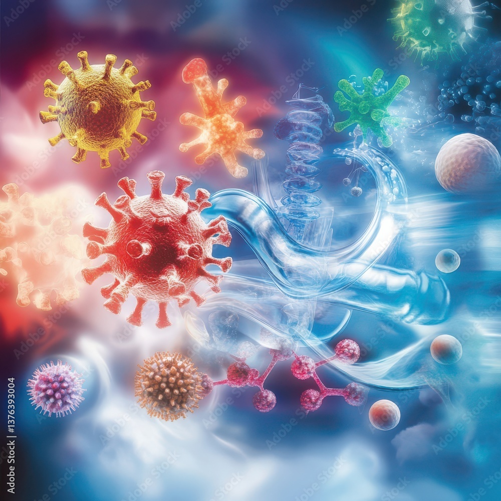 Poster understanding pathogen spread viruses bacteria and their transmission methods in science laboratory 