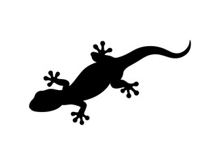 Cute house gecko silhouette vector flat illustration design.