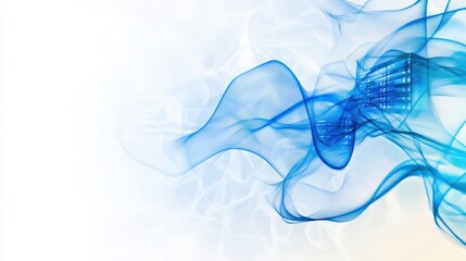 Obraz premium Artistic perspective dynamic blue wave motion in abstract digital design