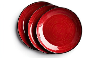 Two red plates stacked