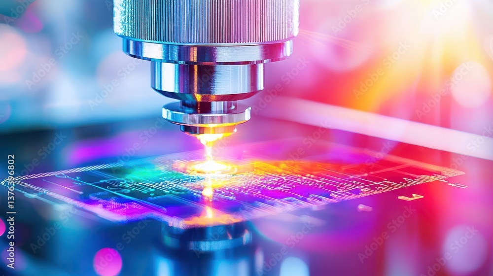 Poster innovative science workspace featuring advanced microscopy techniques laboratory image bright enviro