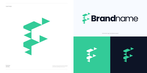 Letter F logo icon design vector illustration element template editable, Creative modern abstract symbol initial F sign for technology and brand identity business.