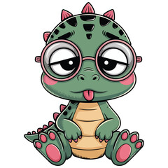 Naklejka premium Cute Baby Dinosaur Funny baby Dinosaur vector illustration art