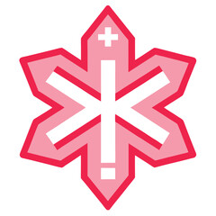 Obraz premium vector red asterisk logo with cross