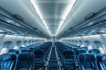 Interior of a empty commercial plane
