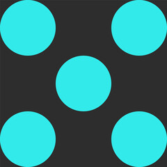 Seamless black and turquoise polka dot pattern. Round circles in modern style. Geometric abstract vector design for print on textile. Minimalistic retro concept.