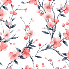 PNG Chinese peach trees pattern watercolor backgrounds blossom flower.