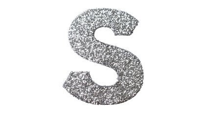Naklejka premium Glittery letter S with transparent background for creative designs