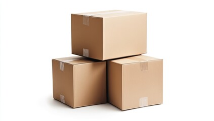 Three cardboard boxes stacked