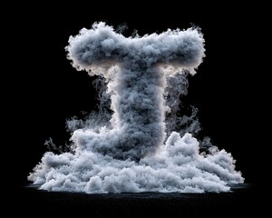 Smoky letter J with dark background.