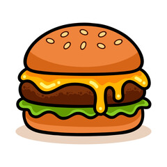 Fast food cartoon icon vector collection burger icon concept illustration