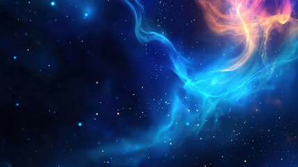 Obraz premium Cosmic nebula swirls outer space digital art galactic environment wide angle ethereal beauty