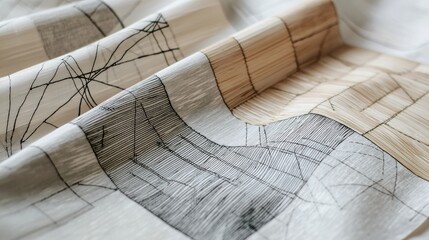 Sustainable textile studio contemporary bamboo and cotton swatches