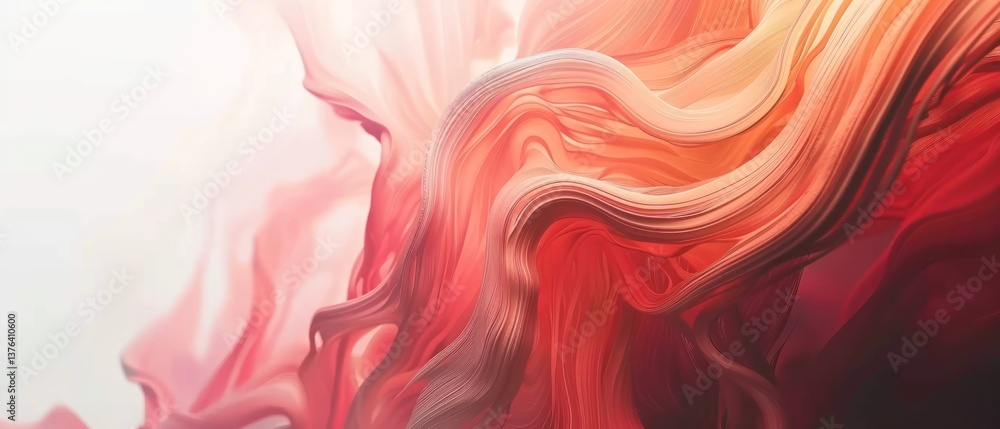 Poster abstract background with red flow fluid color gradients, soft transitions, ideal for web banners, cr