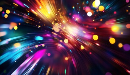 Obraz premium Abstract Light Streaks Background with Colorful Bokeh Effect for Design