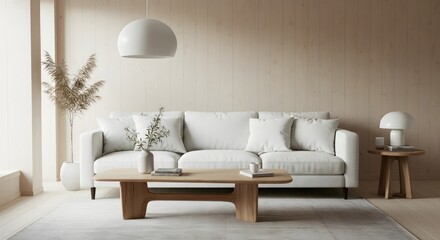 Minimalist Living Room Interior.