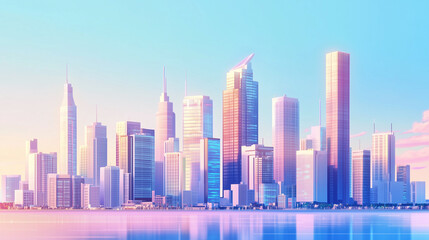 Obraz premium modern city skyline