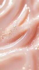 Fototapeta premium Glossy Pink Skincare Texture with Glitter and Shine