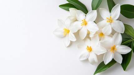Obraz premium Delicate white flowers in a calm natural setting a close-up still life