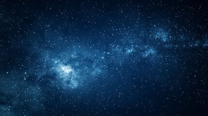 Fototapeta premium Exploring Deep Space Galaxy with Glimmering Stars and Dark Blue Sky