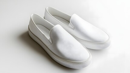 Stylish White Slip-On Shoes for Casual and Comfortable Wear