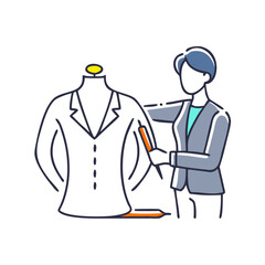 Fototapeta premium Fashion designer working with mannequin